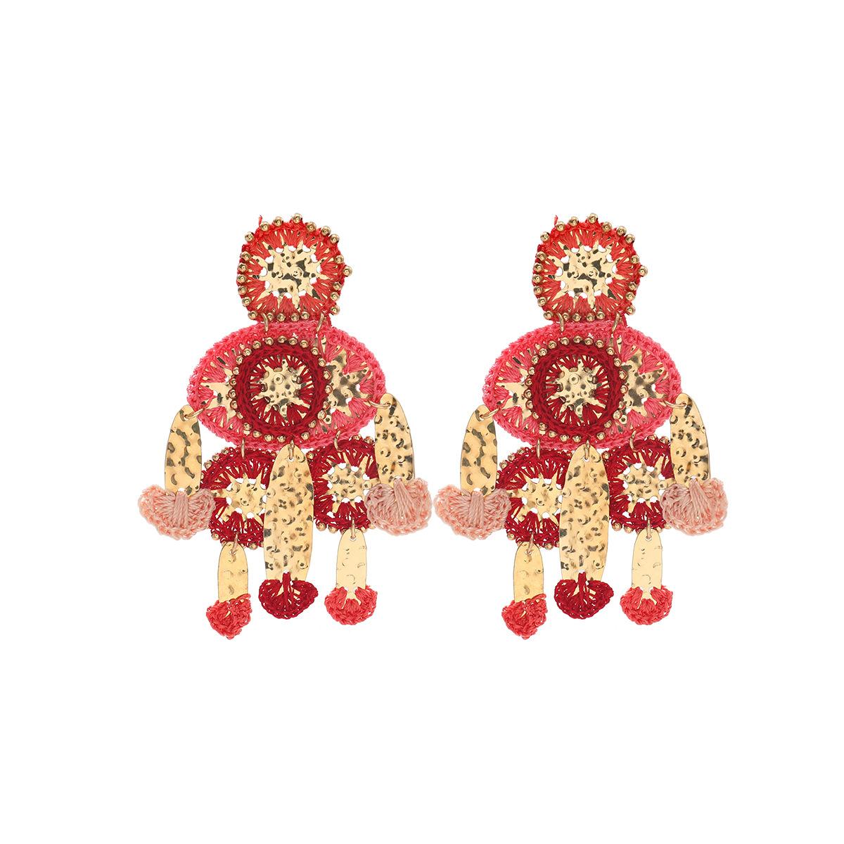 2025 Autumn European and American Handmade Geometric Pendant Earrings Fashion Earrings