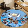 Football team City FC Pattern Round Rug, Indoor/Outdoor Mat, for Picnic, Gameroom, Bedroom, Office, Living Room, Home Decor Carpet, Birthday Gift