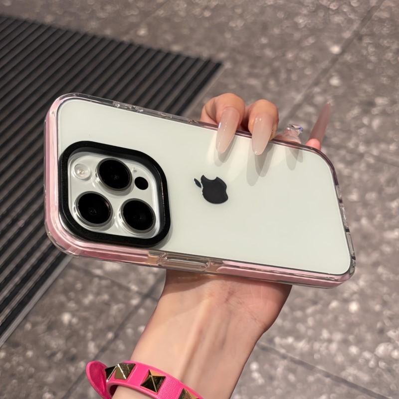 Luxury Transparent Shockproof Case For 11 12 13 14 15 16 Plus Pro Max X XS XR Clear Fluorescent Neon Bumper Armor Cover