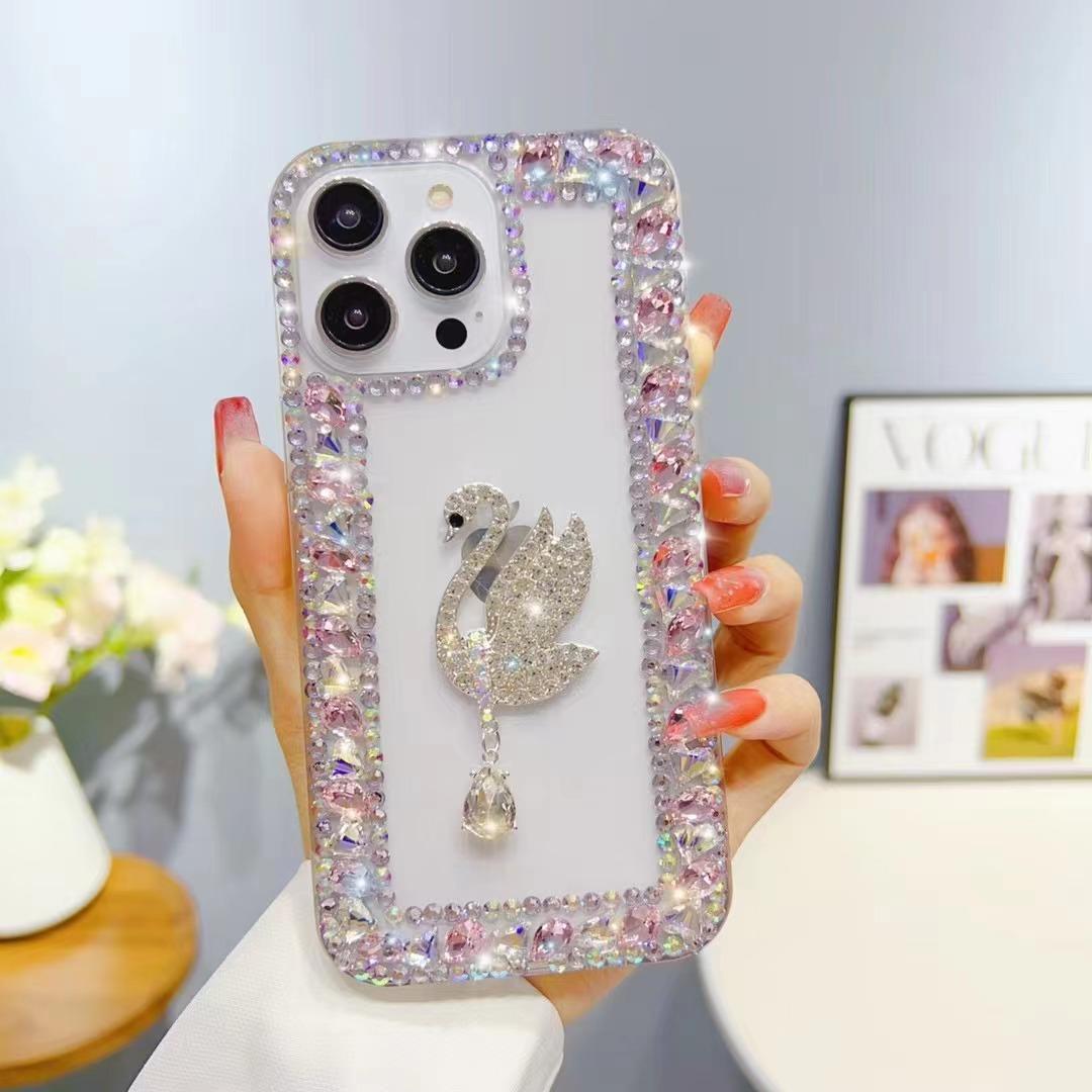 

Роскошный блестящий чехол со стразами для Samsung Galaxy S24 S23 S22 S21 S20 Ultra S23 FE A55 A35 A25 A05 A53 A54 A52 A13 A14 A15 с бриллиантами For iPhone 15 розовый