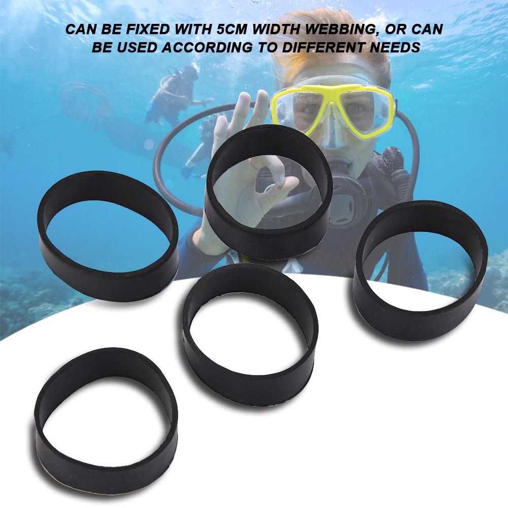KEEP DIVING 5 Stück Gummi-Befestigungsband für 5 cm Gurtband, Gewichtsgürtel, Tauchzubehör