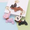 Leather Keychain Detailed French Bulldog Artwork Pendant Keyring Unique Present for  Birthday Holiday