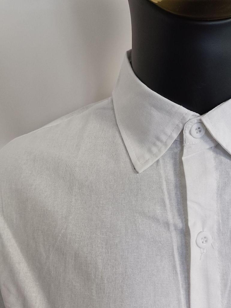 Men's Solid Color Cotton Linen Shirt - Long Sleeve Business Casual Style