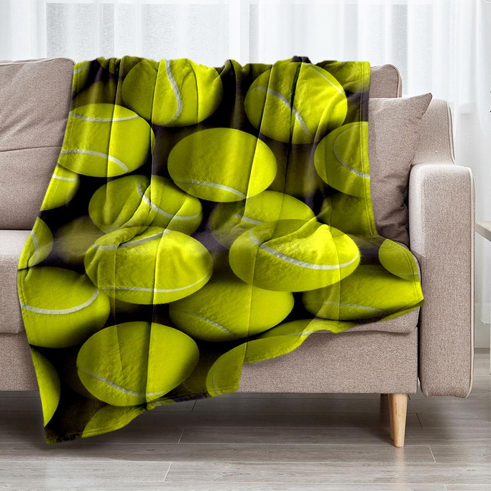 Tennis Theme Printed Blanket - Perfect for Couch, Bed, Travel & Outdoor Use | Machine Washable, Cozy & Durable.