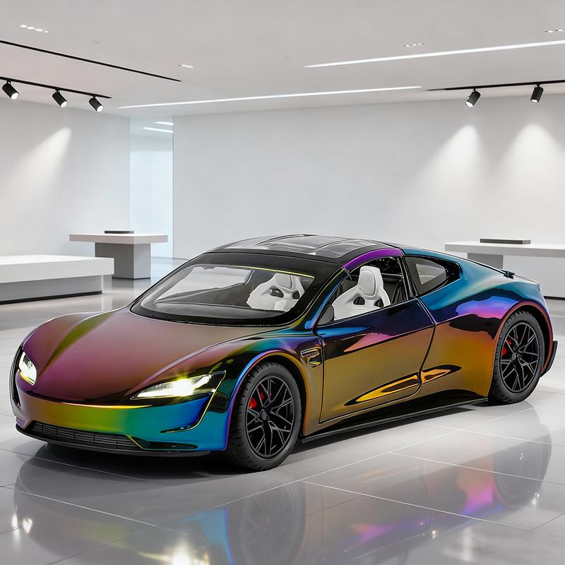 

NEW 1:24 Roadster Supercar Alloy Car Model Sound and Light Pull Back Children s Toy Collectibles Birthday gift фиолетовый