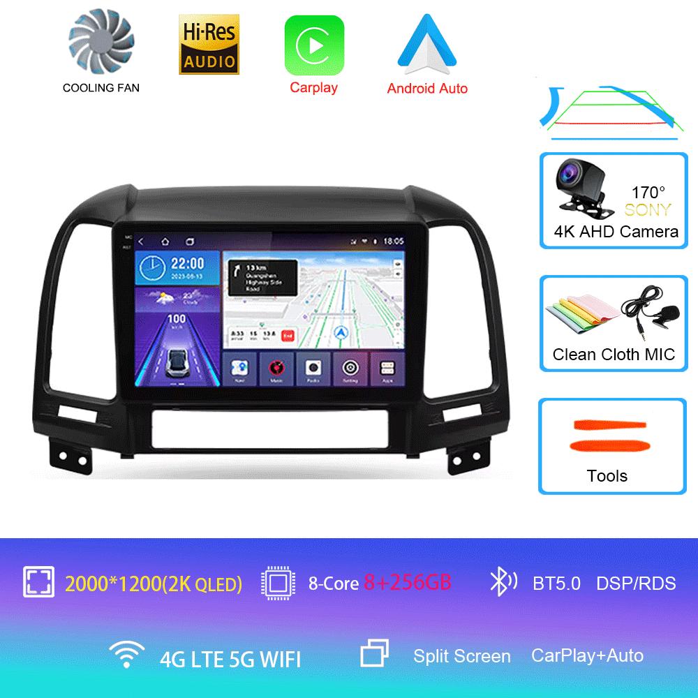 Car Radio Android 14 Carplay Auto 2K Screen Multimedia Player For Hyundai Santa Fe 2 2006-2012 Autoradio Stereo 2din Head Unit