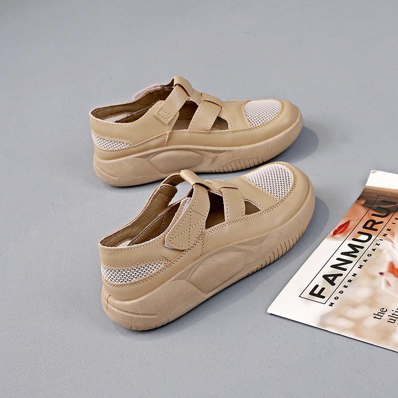 

Женская обувь, наступи на дерьмо, ощущение, что беременная женщина, сандалии, женская, 2024, новые летние туфли с полыми отверстиями, дышащие, маленькие белые туфли для доски 3 35 хаки