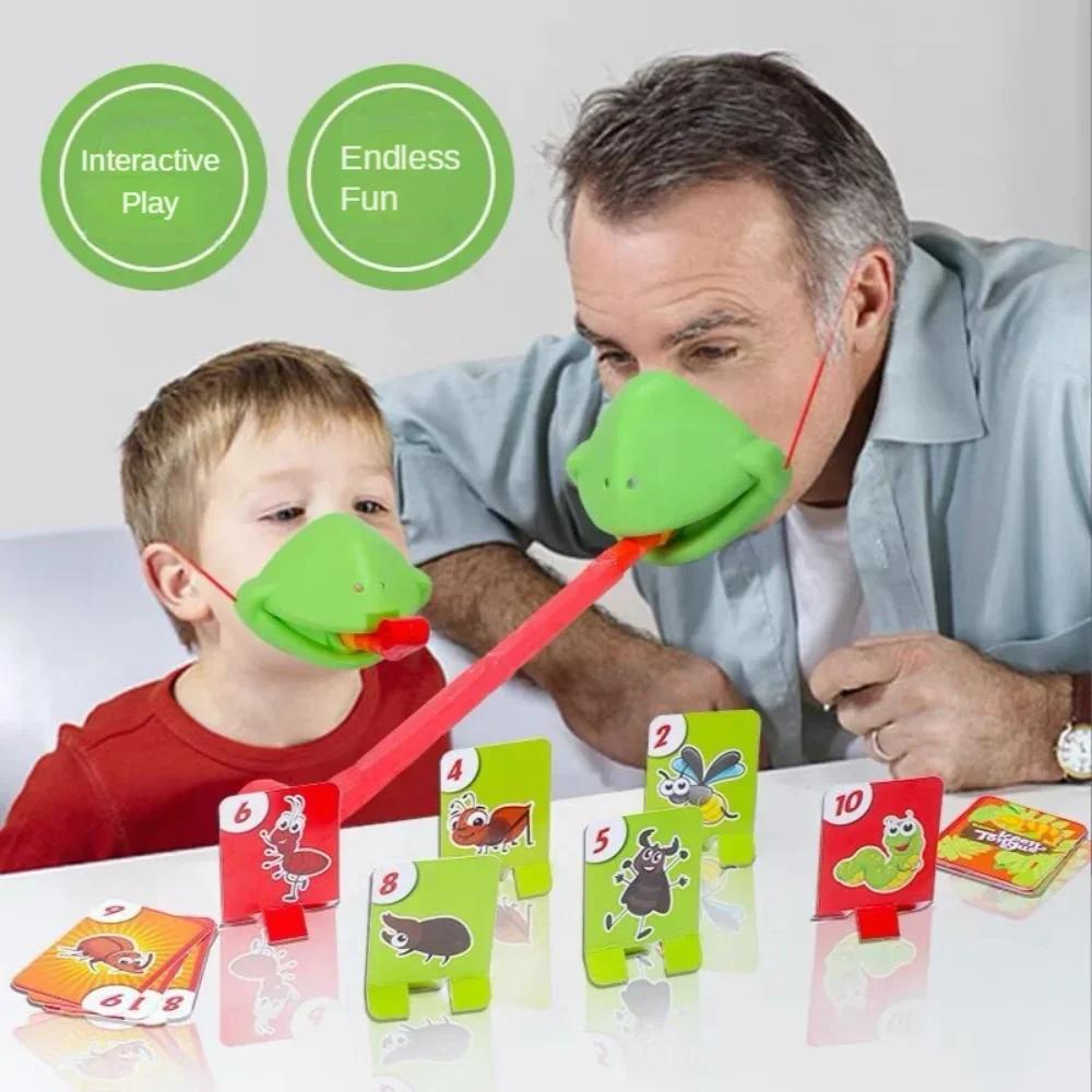 Kinder Frosch Gieriger Chamäleon Bläst und Spielt Glücklicher Kuss Schreibtischspiel Maske Mund Schnelle Eidechse Zunge Raus Spielzeug