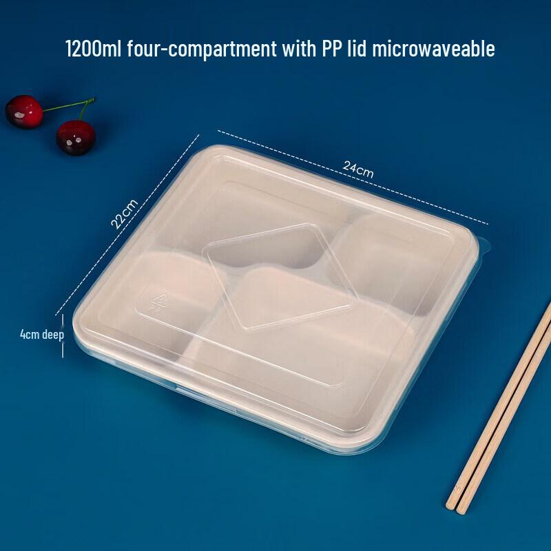 ZLIII Biodegradable 4-Compartment Paper Meal Boxes