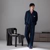 Men's 100% Cotton Pajama Set for Spring & Autumn: Long Sleeve, Long Pants, Versatile Outdoor Wear