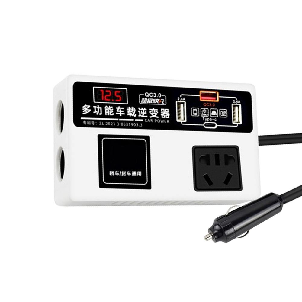 Power Inverter For Car DC 12V/24V To 220V Power Converters For Vehicles 200W Car Charging Station Car Plug In Adapter Outlet For