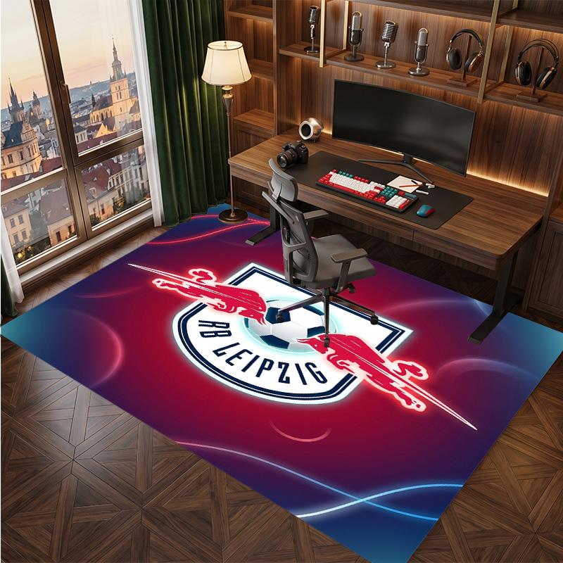 RB Leipzig Football Print Crystal Velvet Rug, Comfortable Water Absorbent Non Slip Indoor Floor Carpet