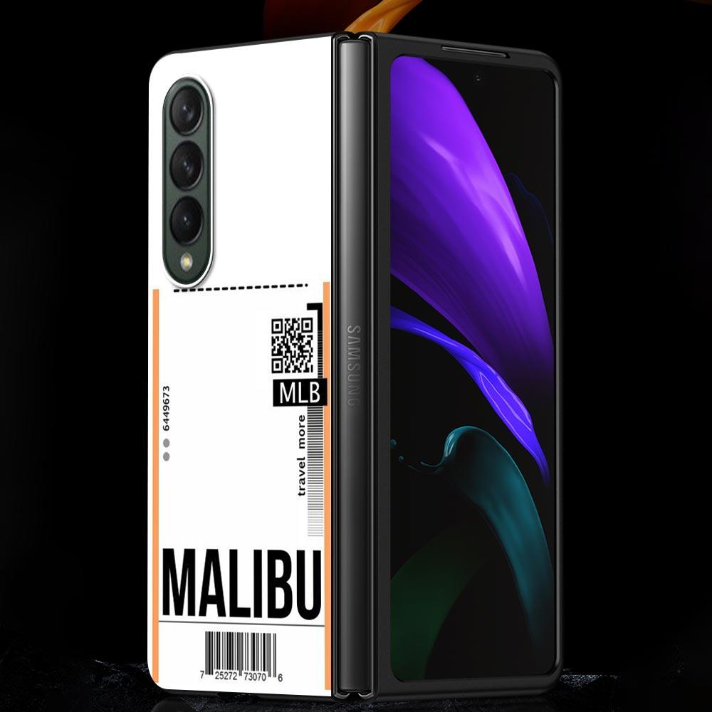 Zfold4 Case For Samsung Galaxy Z Fold3 Z Fold 3 5G Hard Slim Ultra-thin Shell Fly Ticket AIR Tickets Travel Label Country