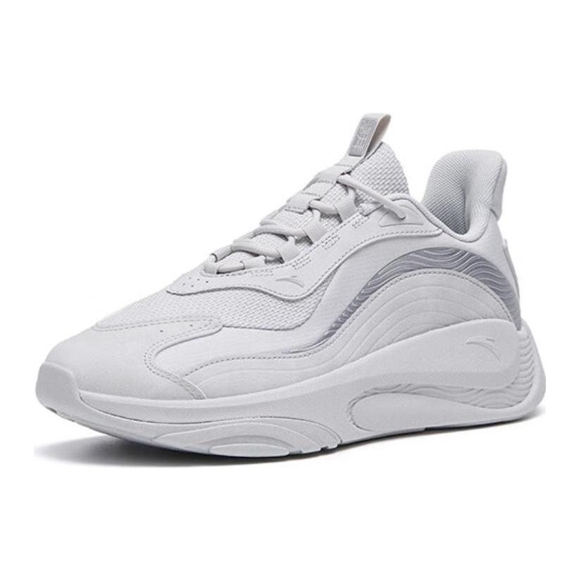 New Anta Chao Bai Cushioning Anti Slip And Wear Resistant Low Top Sports Casual Shoes White Gray 112318840-2