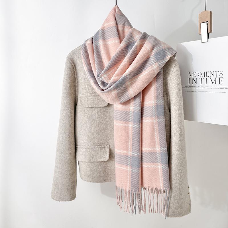 

Элегантный клетчатый шарф с кисточками в стиле ретро — милый японский и корейский стиль для осени/зимы 68*180+20 cm