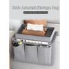 Foldable Oxford Cloth Storage Bag for Sofa Armrest Side Organizer with Multiple Compartments for Remote Controls and Accessories