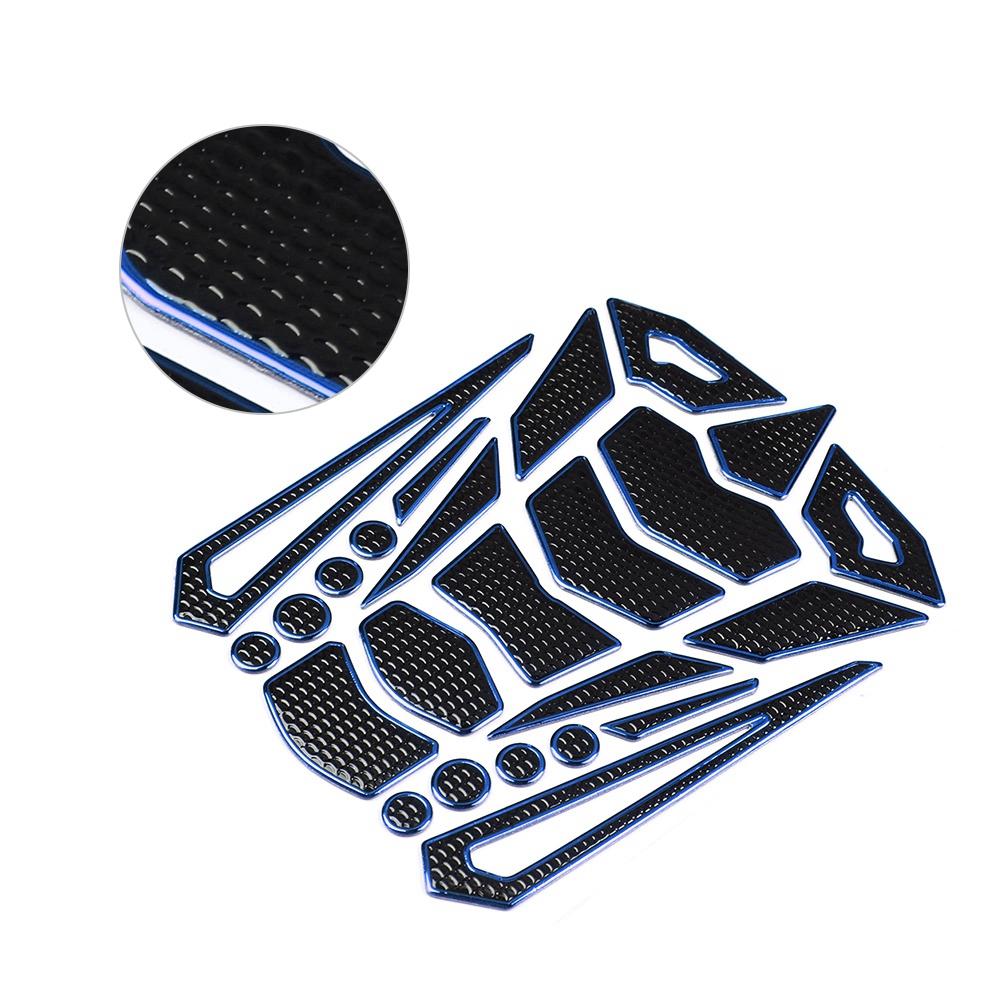 Universal Motorcycle Gas Fuel Oil Tank Pad Stickers Protector Tank Traction Pad(blue edge)