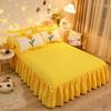 Cotton Checkered Bed Skirt Thickened Wear-resistant Bed Cover Pillowcase Three Piece Set Anti Slip and Dustproof Bedspread Sheet