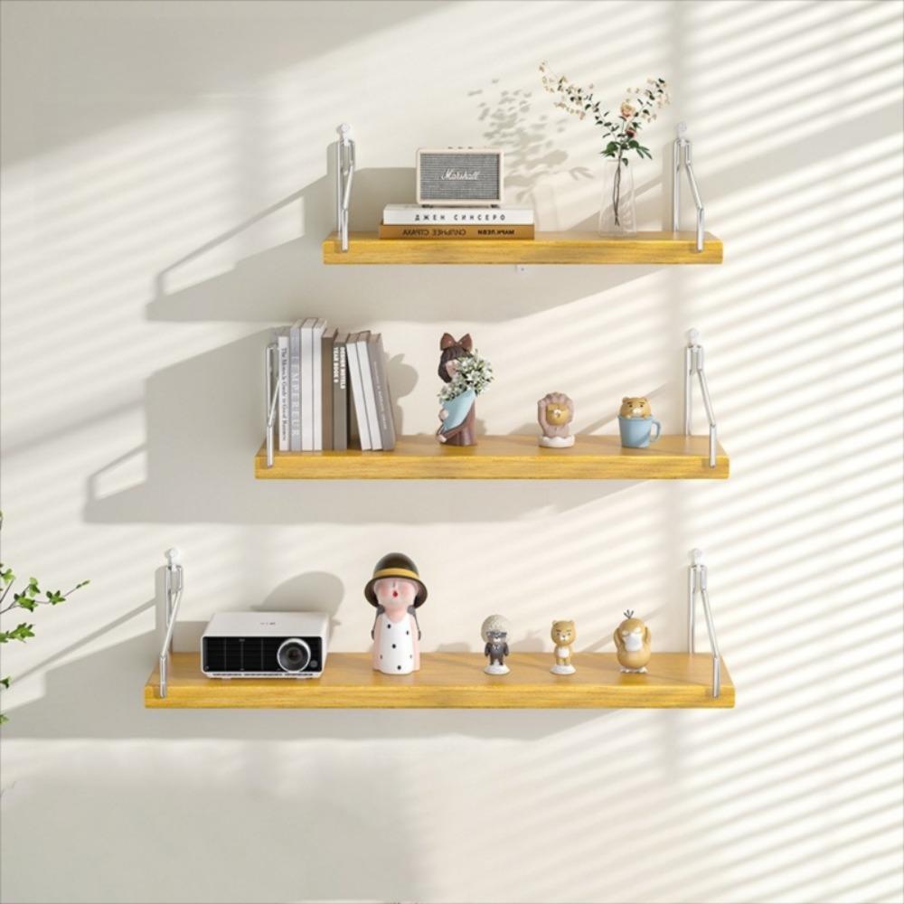 Wood Wall Storage Rack 30/40/50cm Wall Bookshelf Versatile Floating Shelf  Bathroom Room