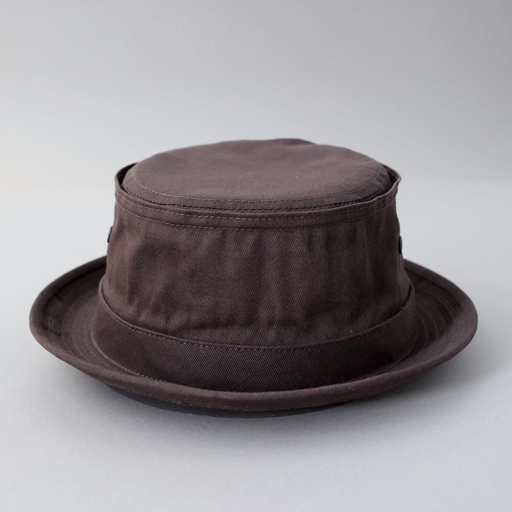 Reck Hatter Cotton Twill Pork Pie Size Twill Suitable for and All Seasons Men's Hat, L, RH-320, Brown, Spring, Summer, Fall,