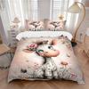 3pcs Giraffe Bedding Set - Cute Cartoon Animal Design, Includes One Quilt Cover and Two Pillowcases (No Core), Perfect for Bedroom and Guest