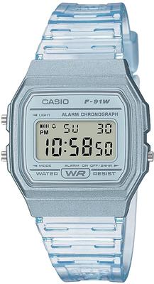 Digital Watch Quartz Unisex Cheap Casio Clear Blue [Casio] F-91WS-2 [Item]