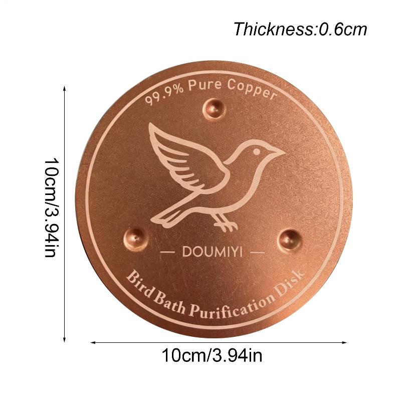 Bird Bath Copper Disk Copper Cleaning Disk Feeder Accessories Triple-Point Support Purifier Plate For Patio Fountain Garden Bowl