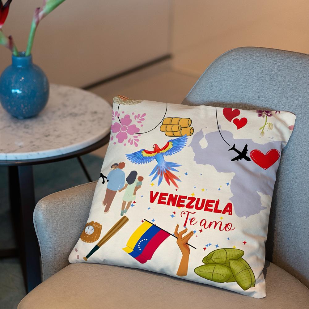 Venezuela Pride Print Pattern Cushion Cover 2-in-1 Reversible Plush Pillow Cover | Car/Sofa/Bed | Perfect Gift