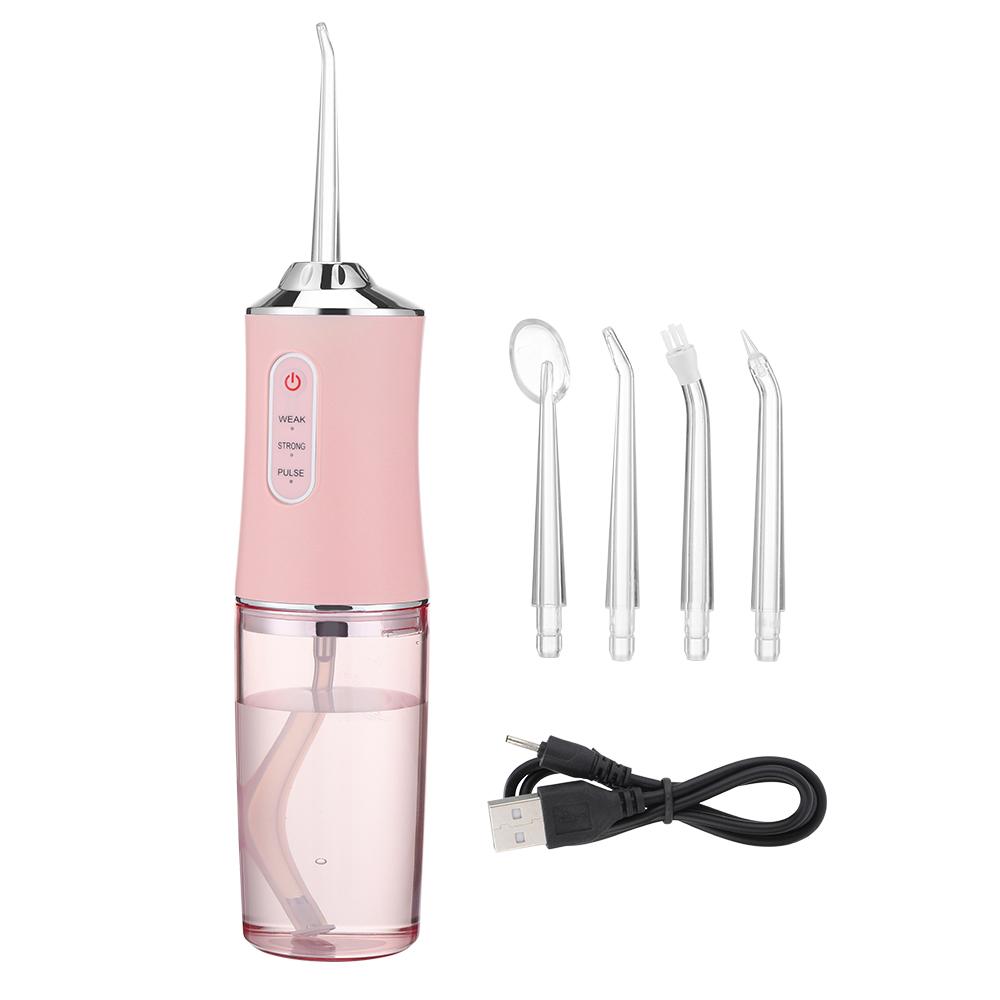 Portable Oral Irrigator Rechargeable Water Flosser Dental Water Jet Water Tank tooth Cleaner intelligent punch 220ml 3 Modes