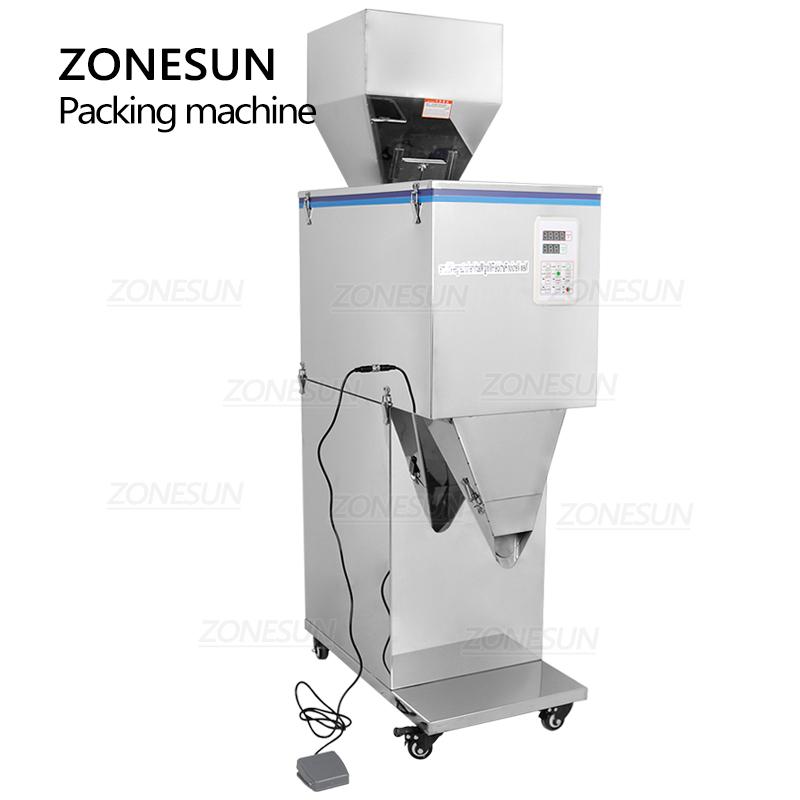 ZONESUN Semi-automatic Granule Packing Machine Powder Filler Tea Food Grain Filling Weighing Machine