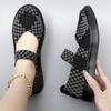 Women's Breathable Knitted Flat Shoes Women 2024 Spring Solid Color Pointed Toe Loafers Woman Minimalist Slip On Ballet Flats
