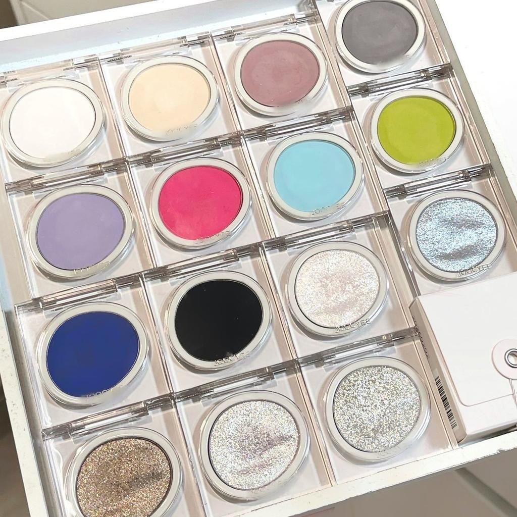 Joocyee Einzelfarbige Lidschatten Matt Glänzend Highlighter Blaues Highlight Rouge Palette Iluminadoras Glitzerpuder
