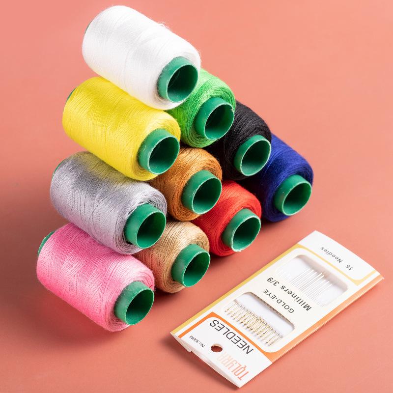 Handnähnadel und Garn Set zum Reparieren von Kleidung - Weiß & Schwarz