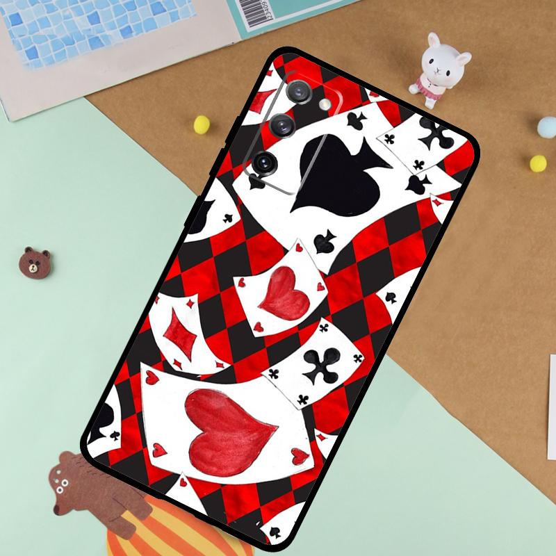 Poker Spielkarte Weiche Hülle für Samsung Galaxy S25 Ultra S9 S10 S20 FE S21 S22 S23 Plus S24 Ultra Funda Cover