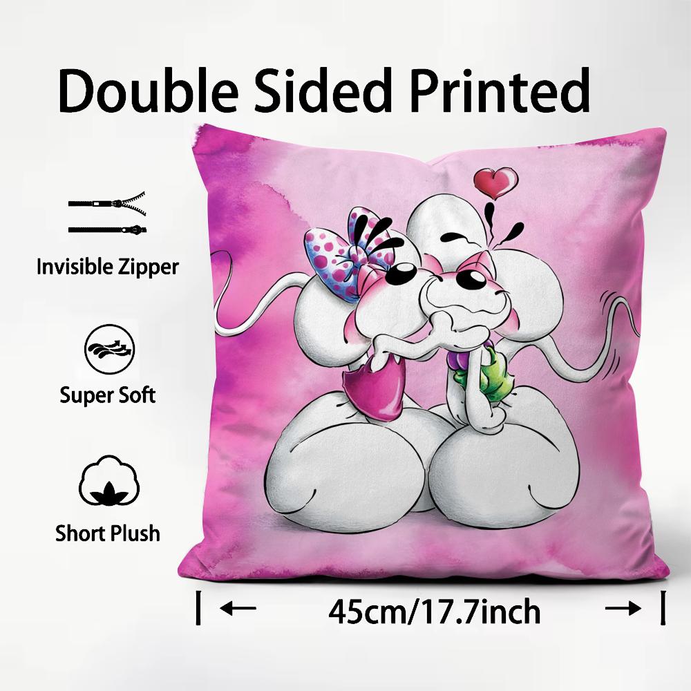Cartoon D-Diddl Cushion Cover Home & Car Dual-Scene Pillow Cover: Reversible For Premium Comfort