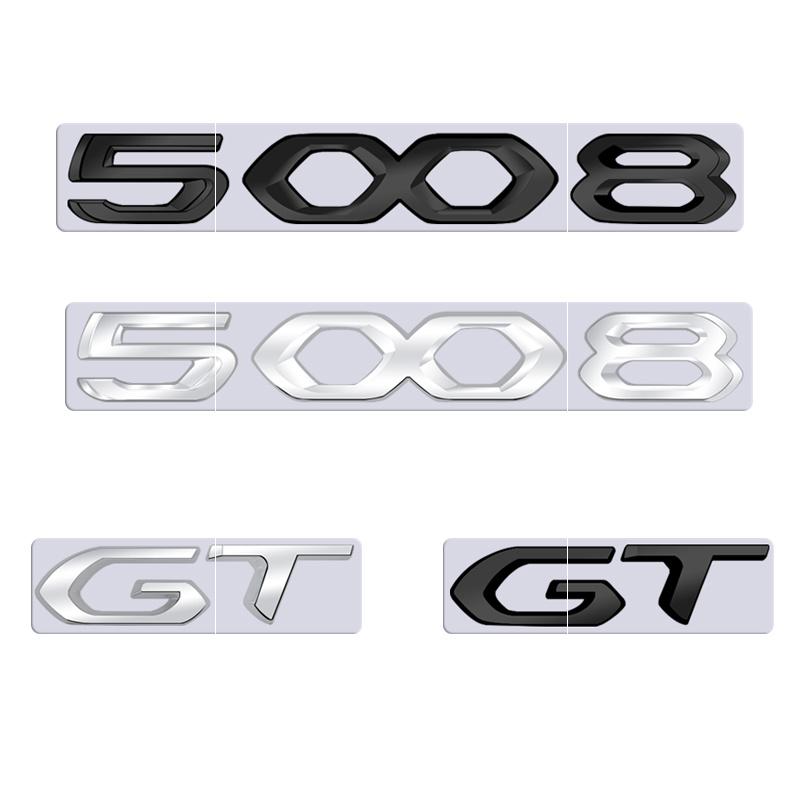 For b444 5008 GT Car 3D Metal Letters Logo Badge Decals Sticker Car Auto Rear Trunk Alphabet Emblem Styling refit Stickers 444b