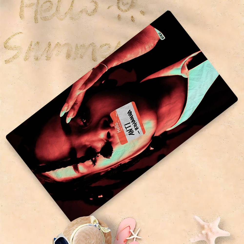 Hot Singer R-RIHANNAS Microfiber Printed Beach Towel Mountain Climbing Yoga Beach Swimming Running Absorbent Soft Towel