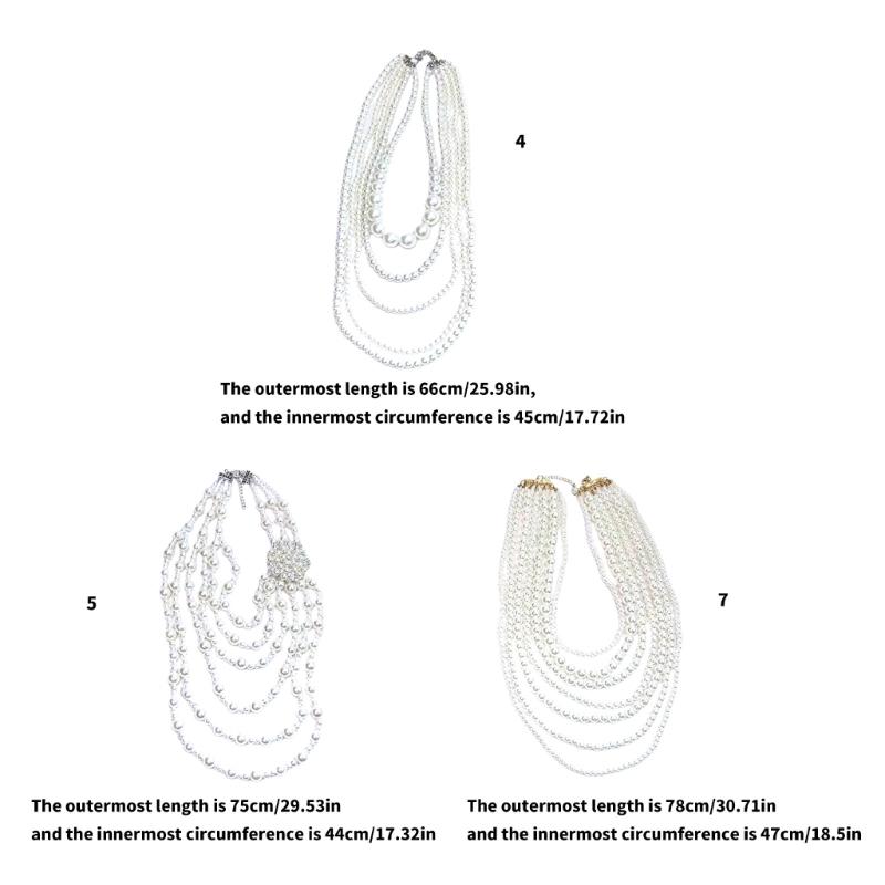 Set Elegant de Colier cu Mai Multe Șiraguri de Perle Faux și Cercei cu Mărgele pentru Femei, Set de Bijuterii Stilat pentru Pasionații de Modă