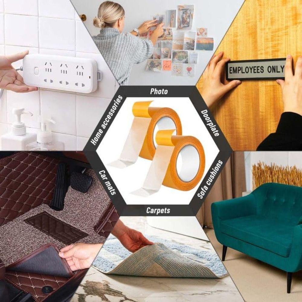 10/20m Waterproof Carpet Tape Heavy Duty Wall Adhesive Tape Mesh Grid Fabric Tape  Poster Carpet