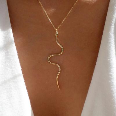 Gold Color Snake Pendant Choker Necklace for Women Fashion Female Wedding Bridal Necklace Jewelry Accessories New