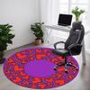 1pc Heart Mandala Carpet, Round Non Slip Durable Large Size Office Carpet, Suitable for Office