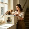 Cooling Outdoor Cat House Puppy Shelter with 6 Ice Packs Cooling Puppy Cave for Pet Parents Trainers Animal Lovers Apartment