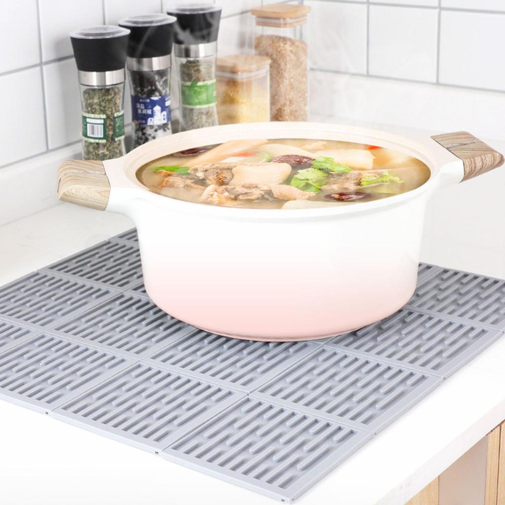 Silikon-Küchenmatte Multifunktionale wasserabsorbierende Oberfläche Spülmaschinenfest Trocknungsstation Zubehör