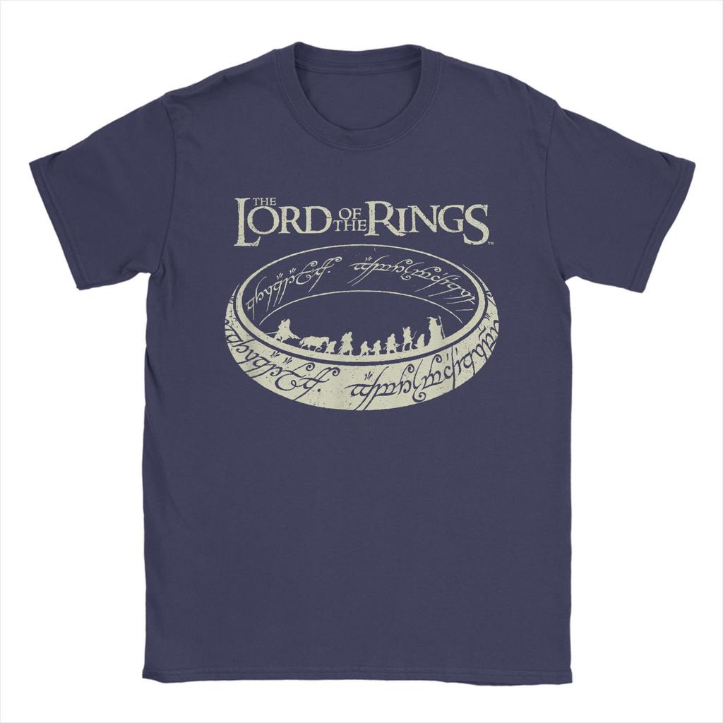 Vintage L-Lords Of The R-Rings The Journey Ring T-Shirt for Men 100% Cotton T Shirt Short Sleeve Tee Shirt Plus Size Clothing