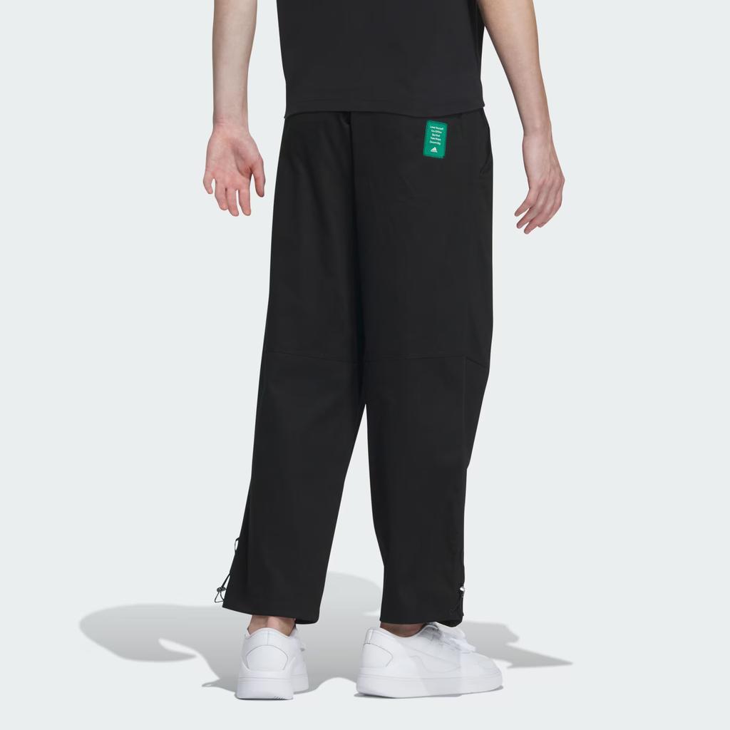 Adidas Wide Woven Pants Solid Color Logo Straight Leg Knit Sports Pants Men Pants Black IT3947