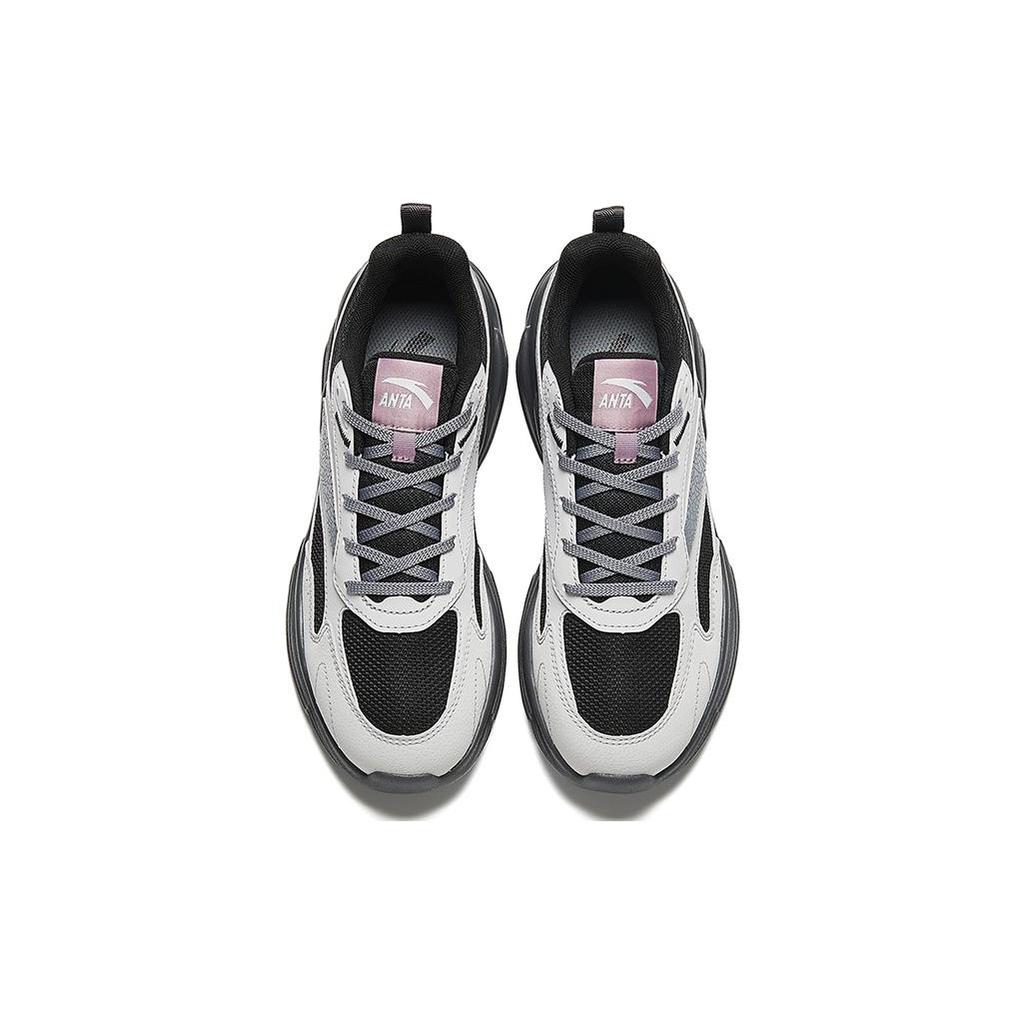 New Anta Chaobai Gz Durable Breathable Low Top Casual Shoes Women's Gray Black 122348812-3