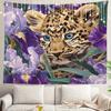 Boho Leopard Floral Tapestry Wall Hanging Jungle Animal Print Polyester Home Decor Art for Living Room