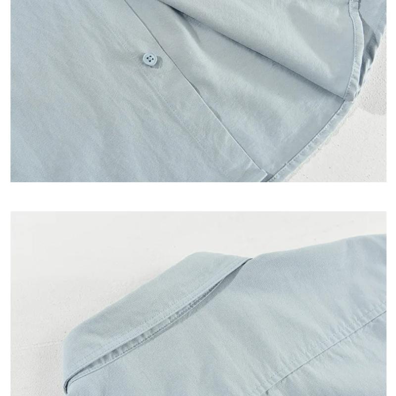 Summer Men Short Sleeve Shirts Daily Casual Loose Shirt Lapel Pure Cotton Button Up Shirt Simple Style Versatile Men's Tops