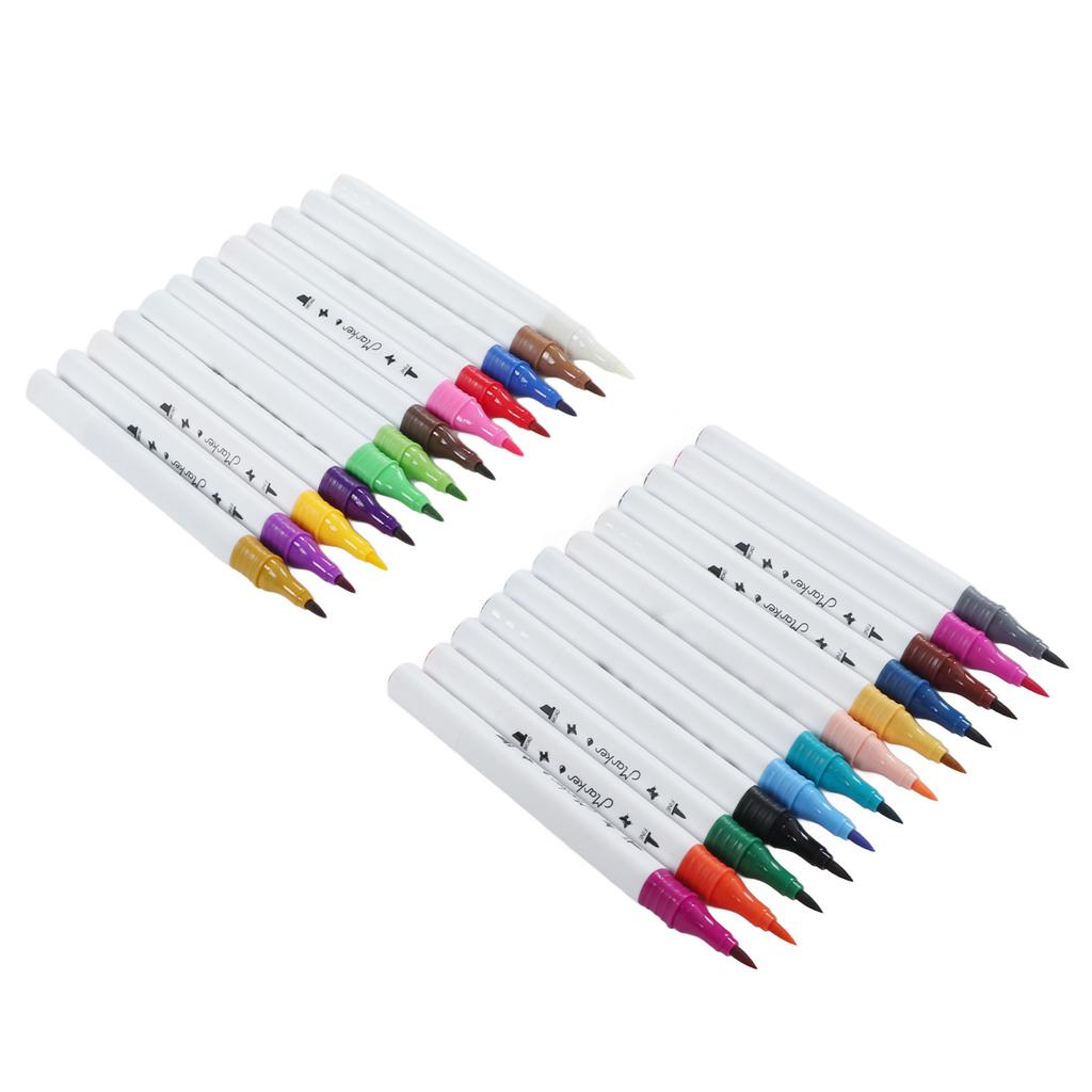 24 Pcs Markers Triangular Rod Hand Painted Water Based Paint Watercolor Pen Double Head Marker Pen