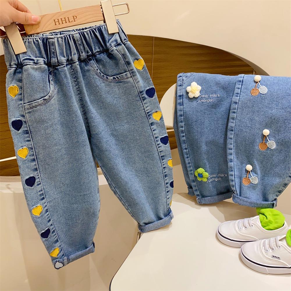 "2025 Frühling/Herbst Mädchen Koreanischer Stil Harem Jeans - Locker sitzende Freizeithose für Kinder"